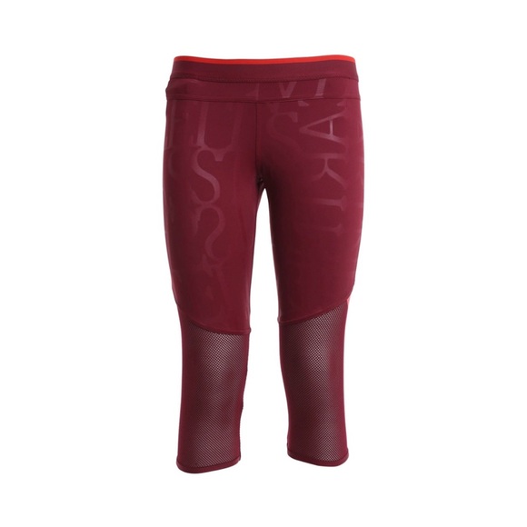 Stella McCartney X Adidas Run 3/4 Tights Red sz Small - Picture 1 of 14